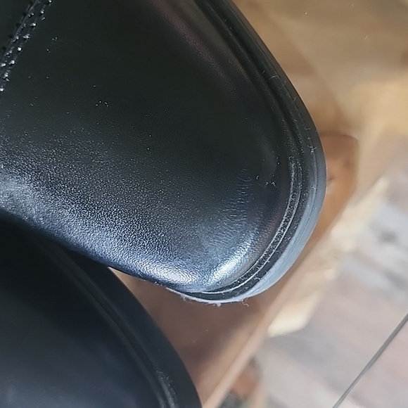 CLARKS Tilden Cap Black Leather Mens Shoes 7W - Picture 10 of 11